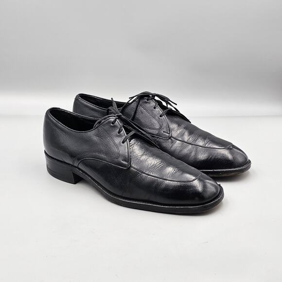 Freeman Men's Size 11 D Vintage FreeFlex Black Soft Leather Apron Toe Oxfords - Picture 1 of 8